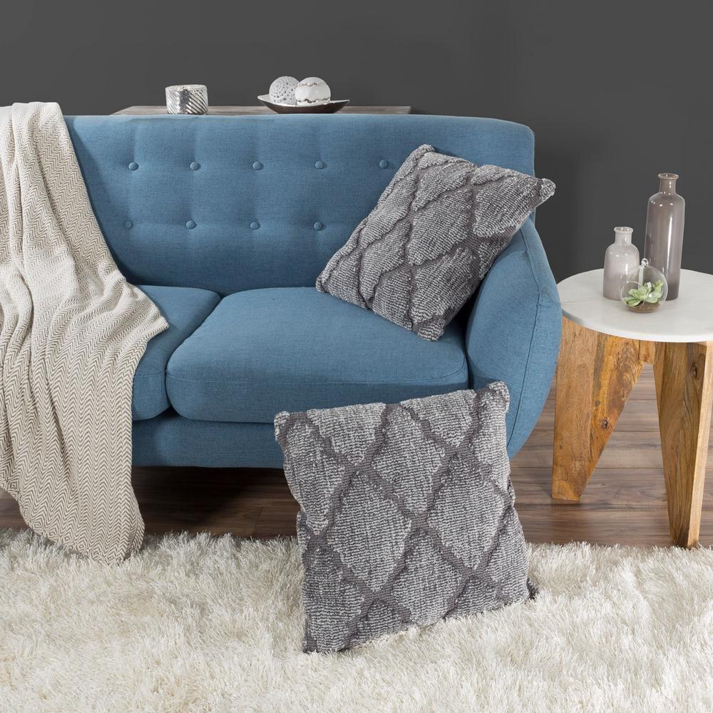 Lavish Home Modern Pillow Lattice Trellis Grey Decorative Pillow-66-08-G - The Home Depot