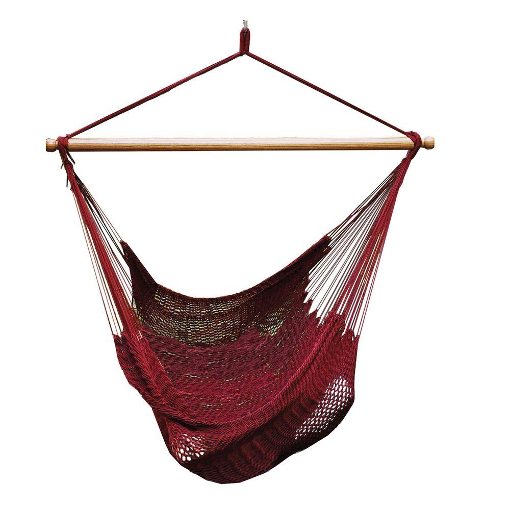 Algoma 44 In Polyester Rope Hanging Chair In Burgundy 4913b The