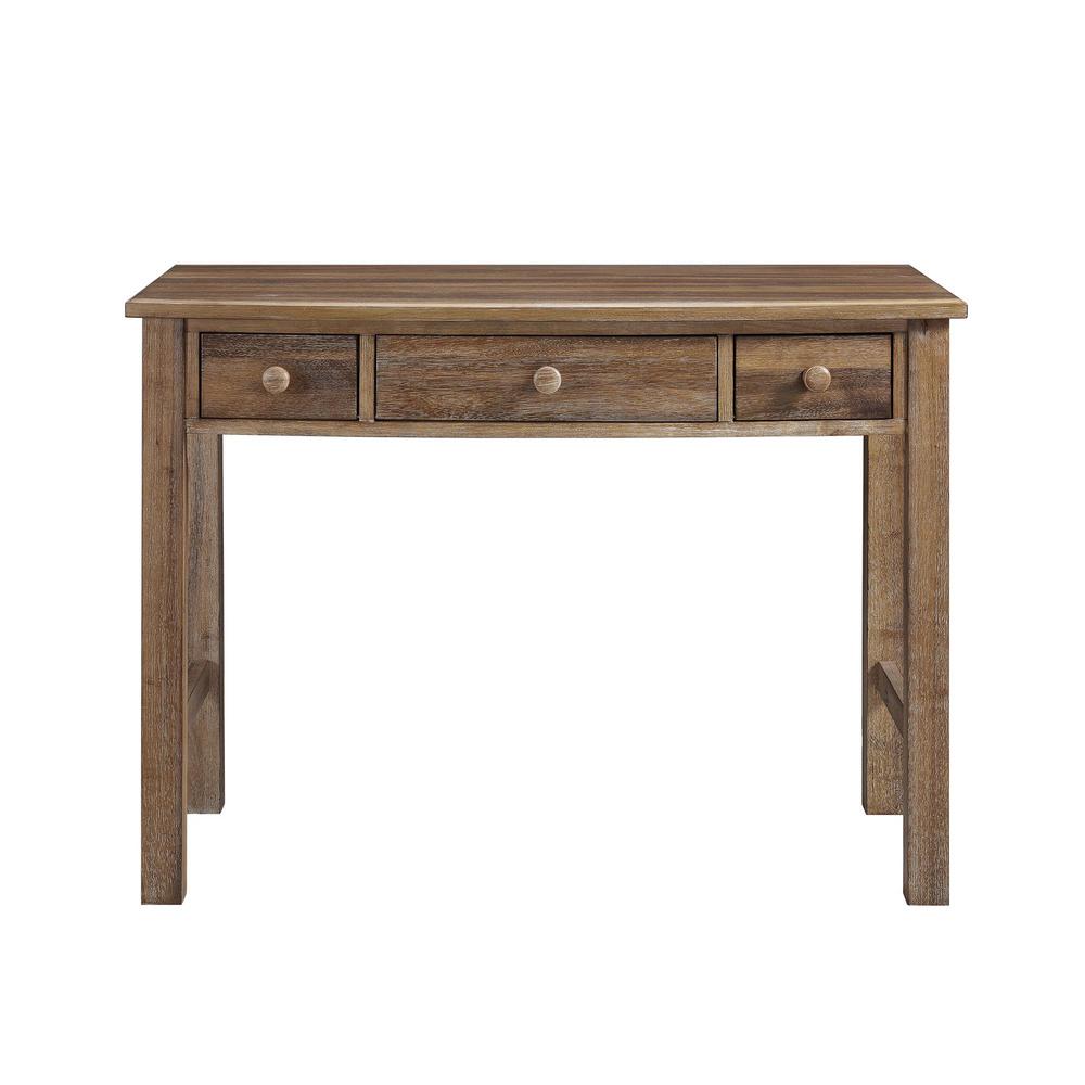 Dorel Living Brookline Natural Rustic 3 Drawer Desk Fh1302 12 The Dorel Living Brookline Natural Rustic 3 Drawer Desk