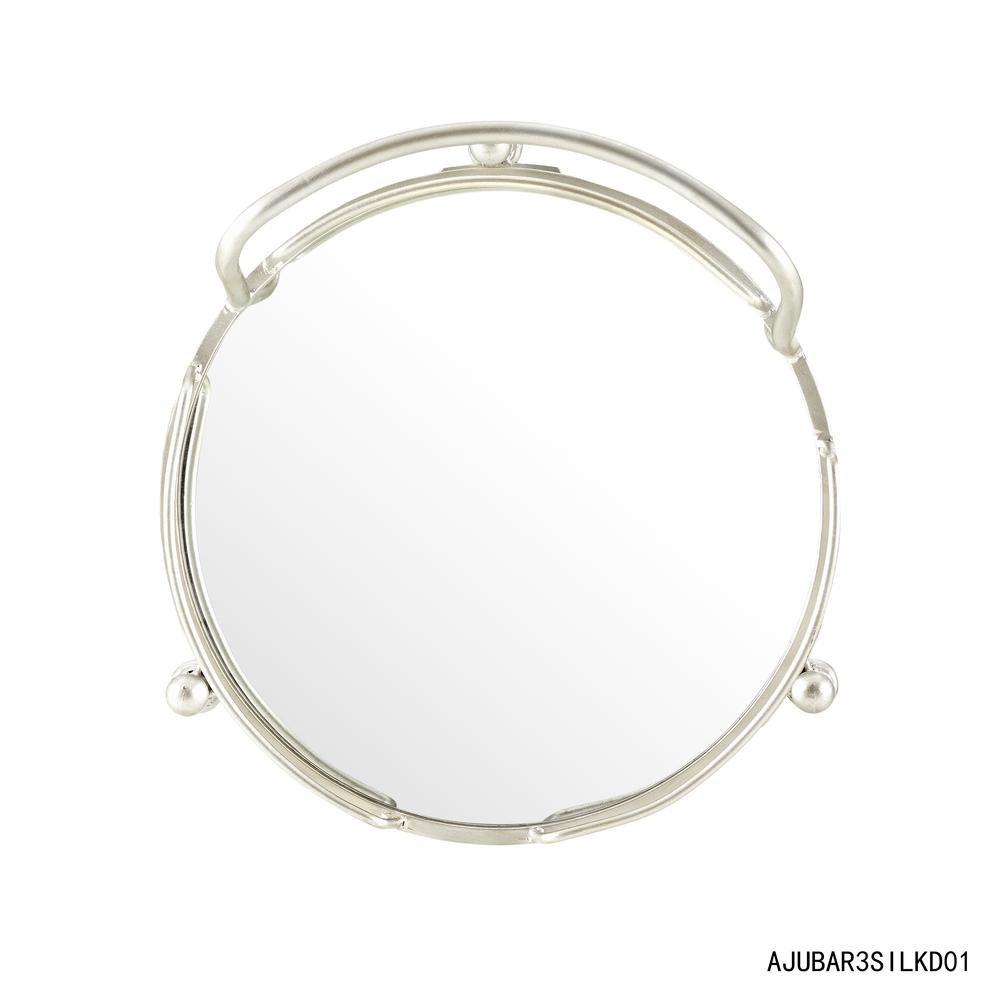 Linon Home Decor Round Silver Mirror Bar Cart Ajubar3silkd01 The Decor Round Silver Mirror Bar Cart