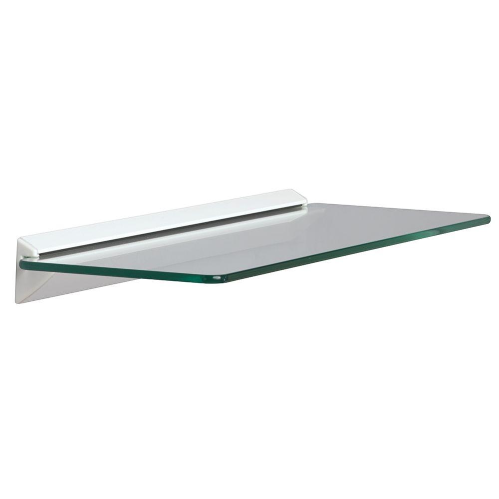 Knape Vogt 18 In W X 6 D Wall Mounted White Glass Decorative Knape Vogt 18 In W X 6 D Wall Mounted White Glass Decorative Shelf Kit