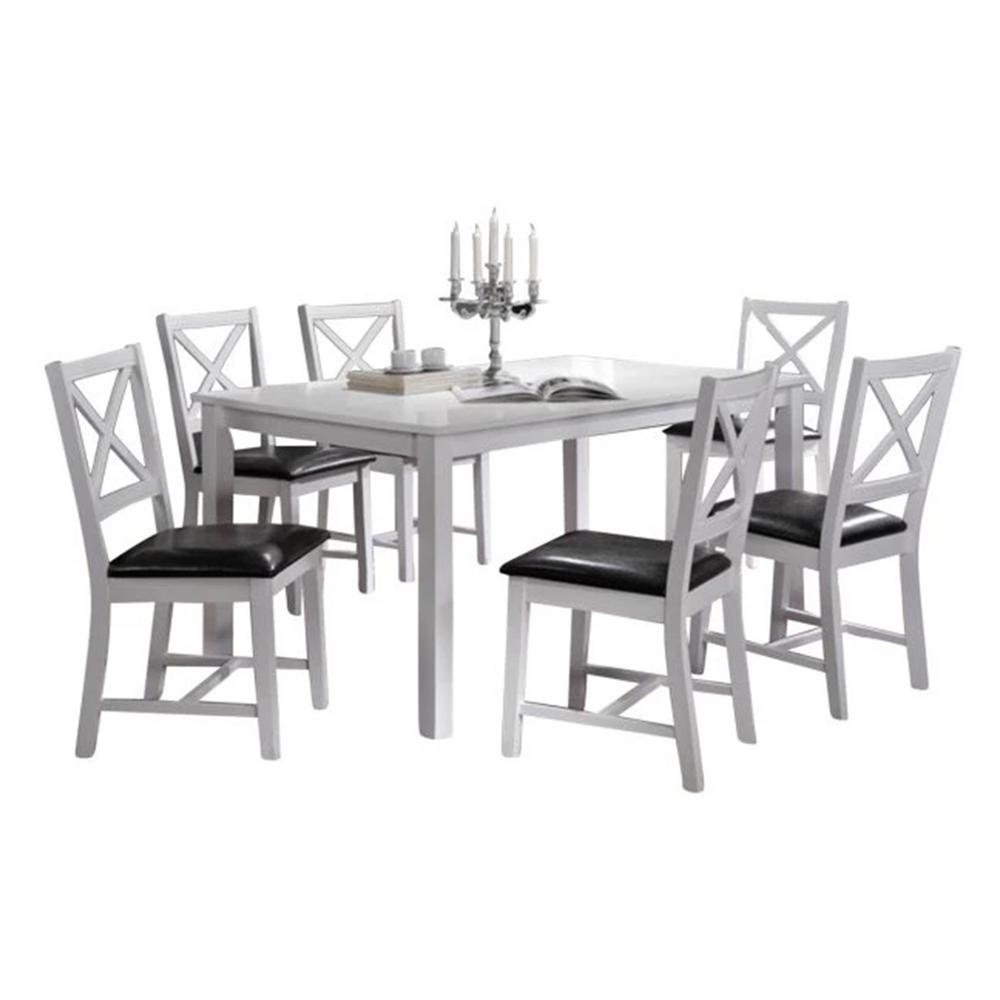 Crosley Furniture Shelby 7 Piece White Dining Set Kf20001 Wh The Home Depot