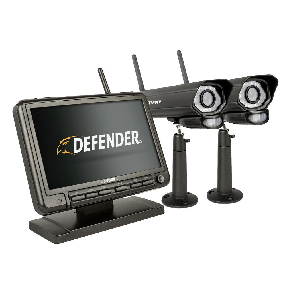 Defender Digital Wireless Security Camera System with 7″ LCD Monitor