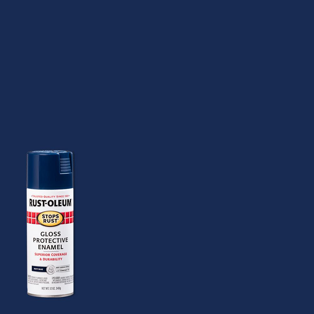Rust-Oleum Stops Rust 12 oz. Protective Enamel Gloss Navy Blue Spray ...