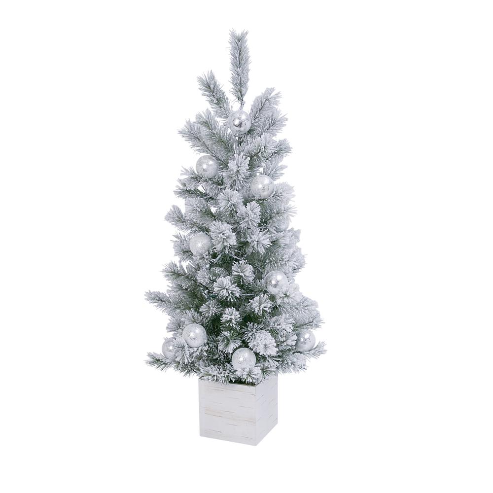 The Gerson Companies 3.5 Outdoor Potted Cedar Pine Clear Light Tree Set of 2
