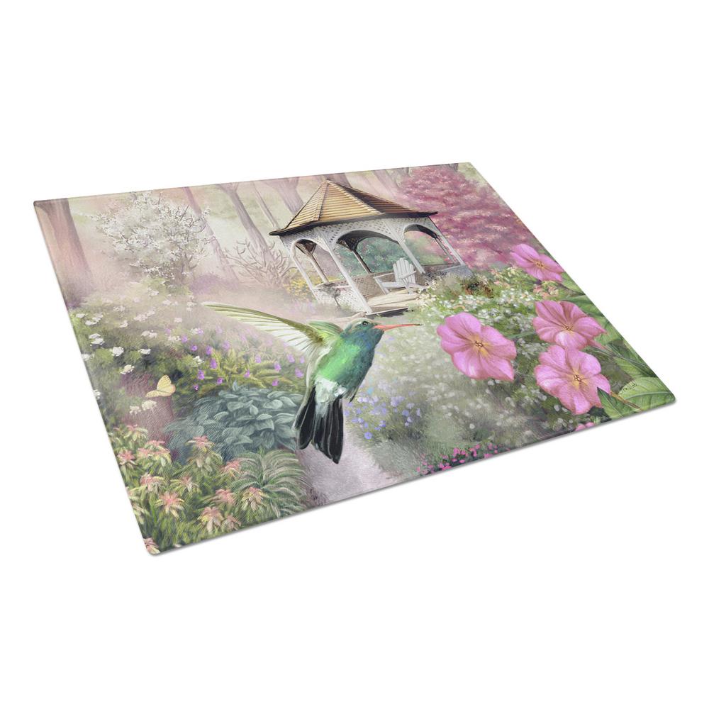 Carolines Treasures Garden Gazebo Hummingbird Tempered Glass Large Cutting Board, Multi-Color