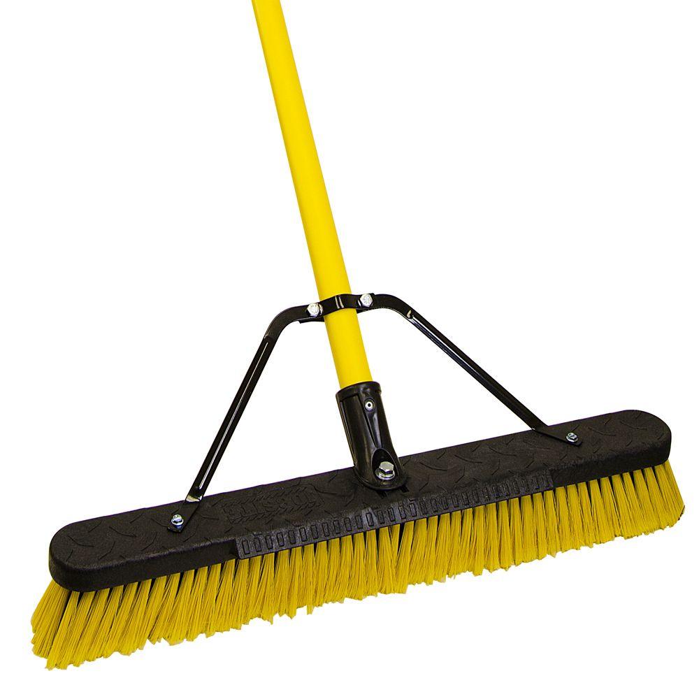 Quickie Jobsite 24 inch Multi-Surface Fiberglass Push Broom by Quickie