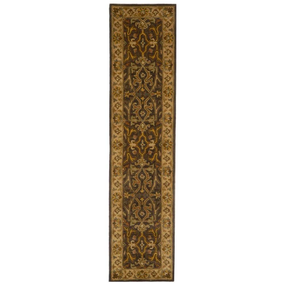 Safavieh Heritage Charcoal Beige 2 Ft X 8 Runner Rug