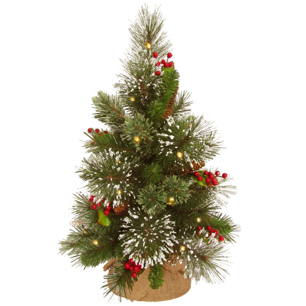 National Tree Company 18 In Wintry Pine With Battery Operated Wintry Pine Tree With Battery Operated Warm White Led Lights