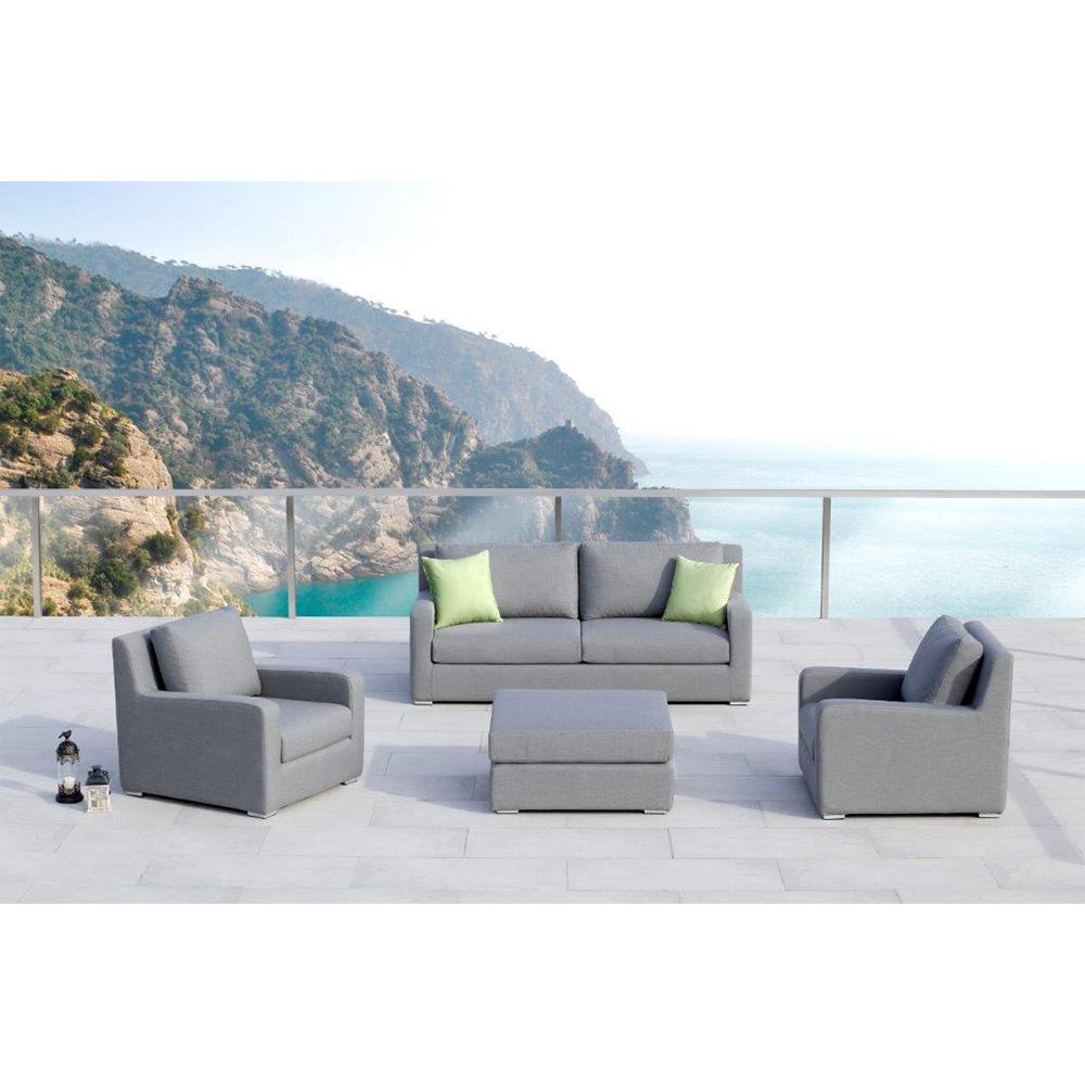 Ove Decors Royal 4 Piece Aluminum Outdoor Sofa With Sunbrella Gray Ove Decors Royal 4 Piece Aluminum Outdoor Sofa With Sunbrella Gray Cushions