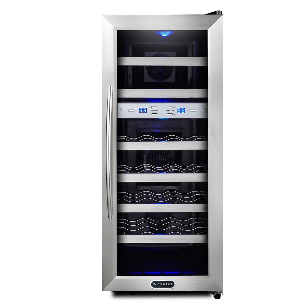 Whynter 21 Bottle Dual Zone Wine Cooler Wc 211dz The Home Depot