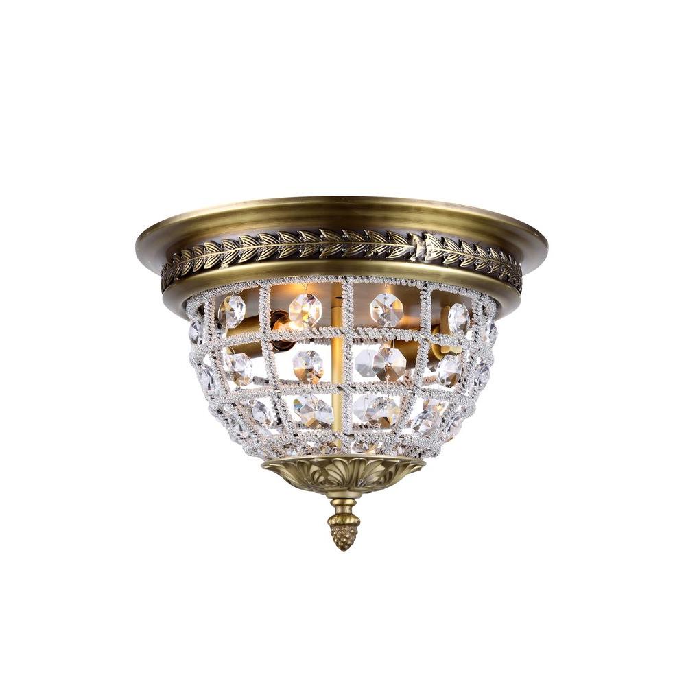 Elegant Lighting Olivia 2 Light French Gold Royal Cut Crystal