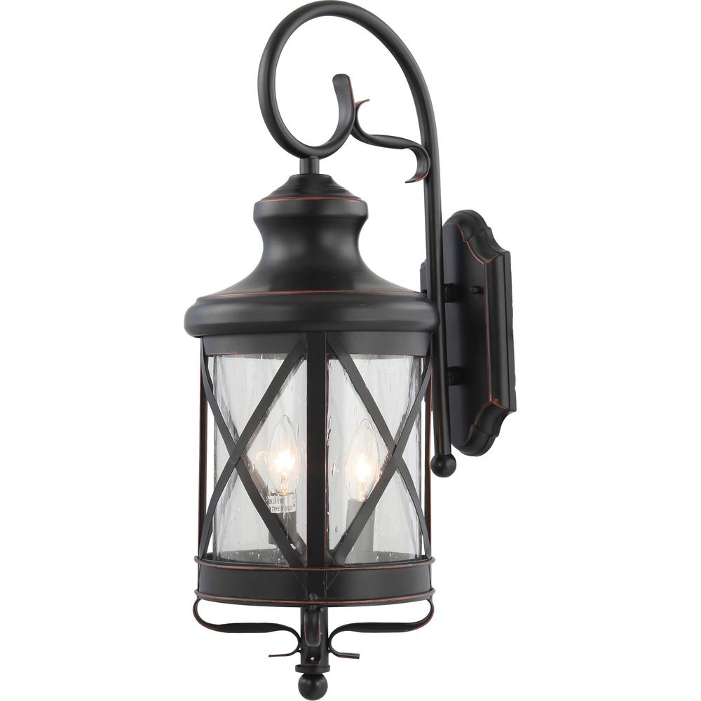 Volume Lighting Small 3 Light Black Copper Aluminum Indoor Outdoor Lamp Lantern Candle Style Wall Mount Sconce With Clear Seedy Glass V8683 46 The Home Depot Clear Seedy Glass V8683 46, Wall Mount Outdoor Lighting