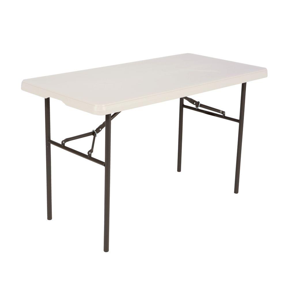 Lifetime 48 in. Almond Plastic Stackable Folding High Top Table80453