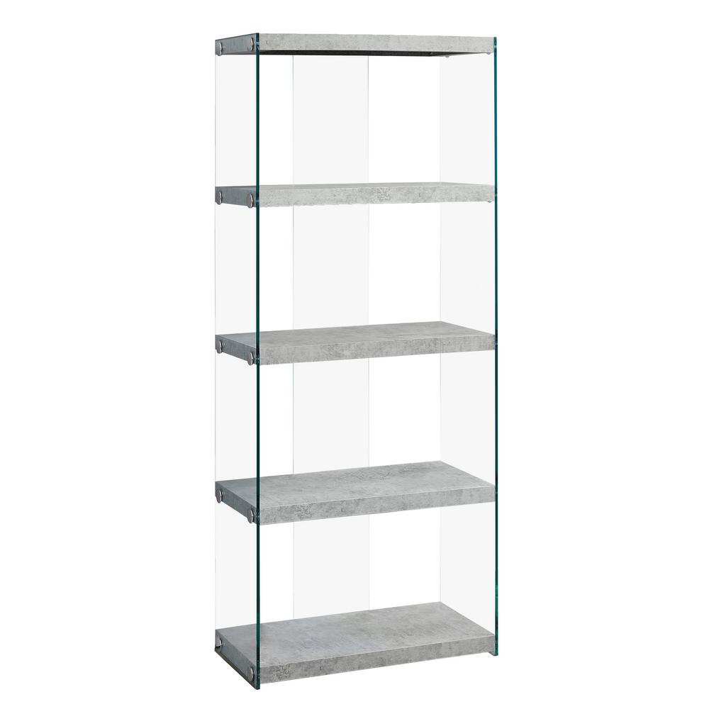 Grey Cement With Tempered Glass Etagere Hd3233 The Home Depot