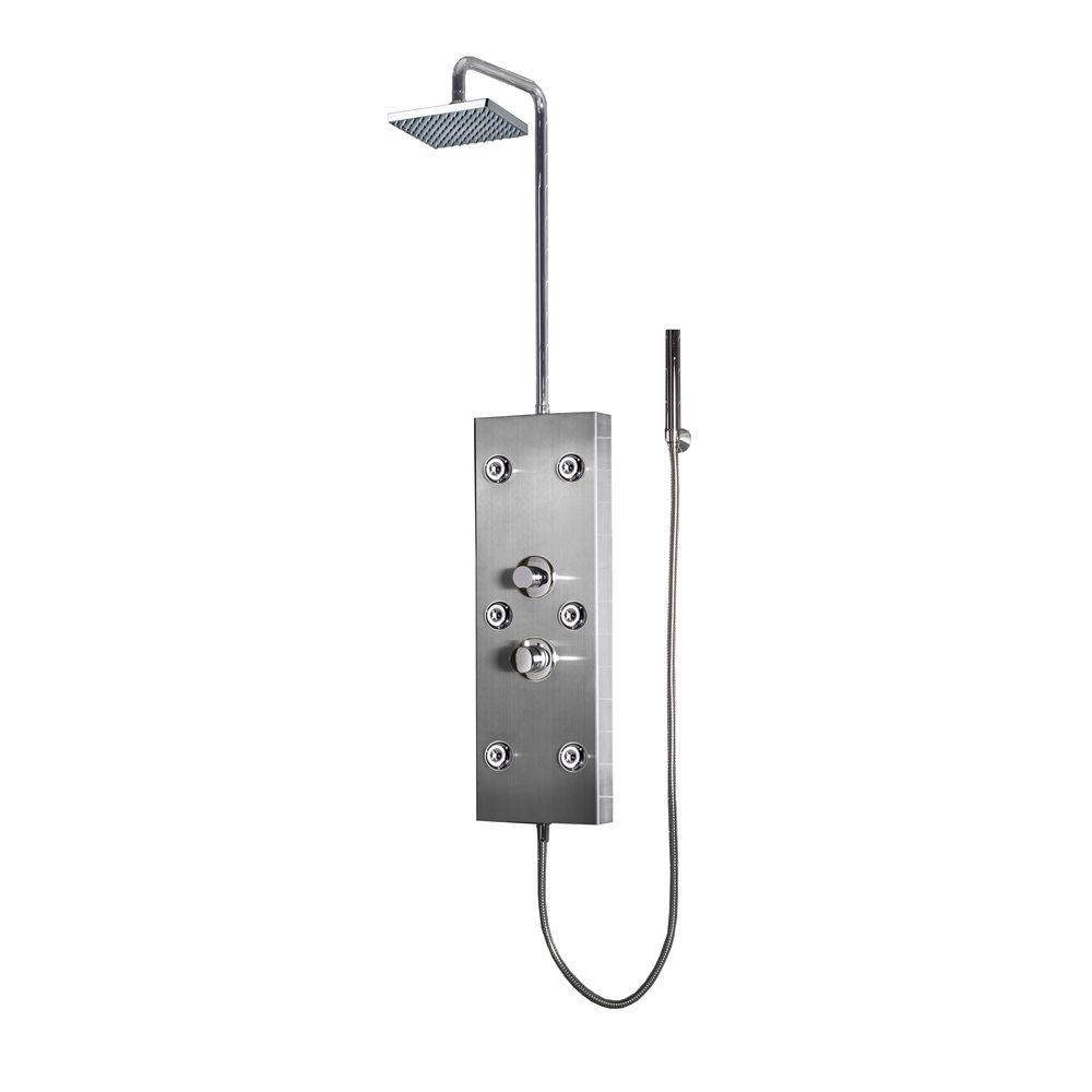 Ariel 6Jet Shower Panel System in SilverA300 The Home Depot