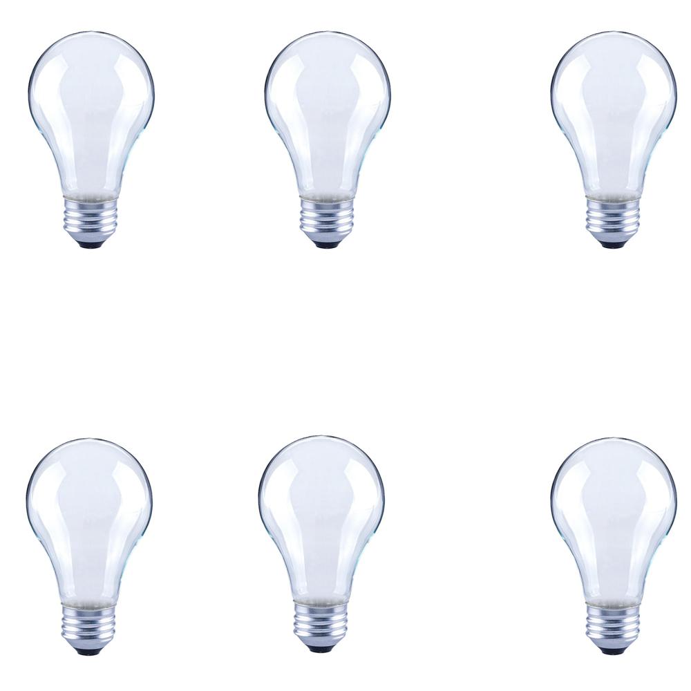 Standard Ceiling Fan Rated Led Bulbs Light The Home Depot 40 Watt Equivalent A19 Frosted Glass Filament Dimmable Led Light Bulb Daylight 6 Pack