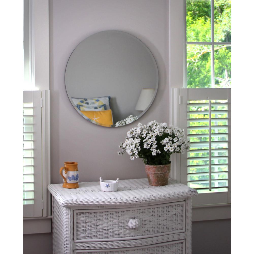 Alpine Art Mirror Westport 28 Round Frameless Beveled Round Frameless Beveled Mirror