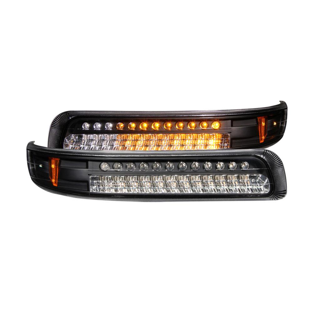 Anzo Usa 1999 2002 Chevrolet Silverado 1500 Led Parking Lights Black 1999 2002 Chevrolet Silverado 1500 Led Parking Lights Black W Amber Reflector