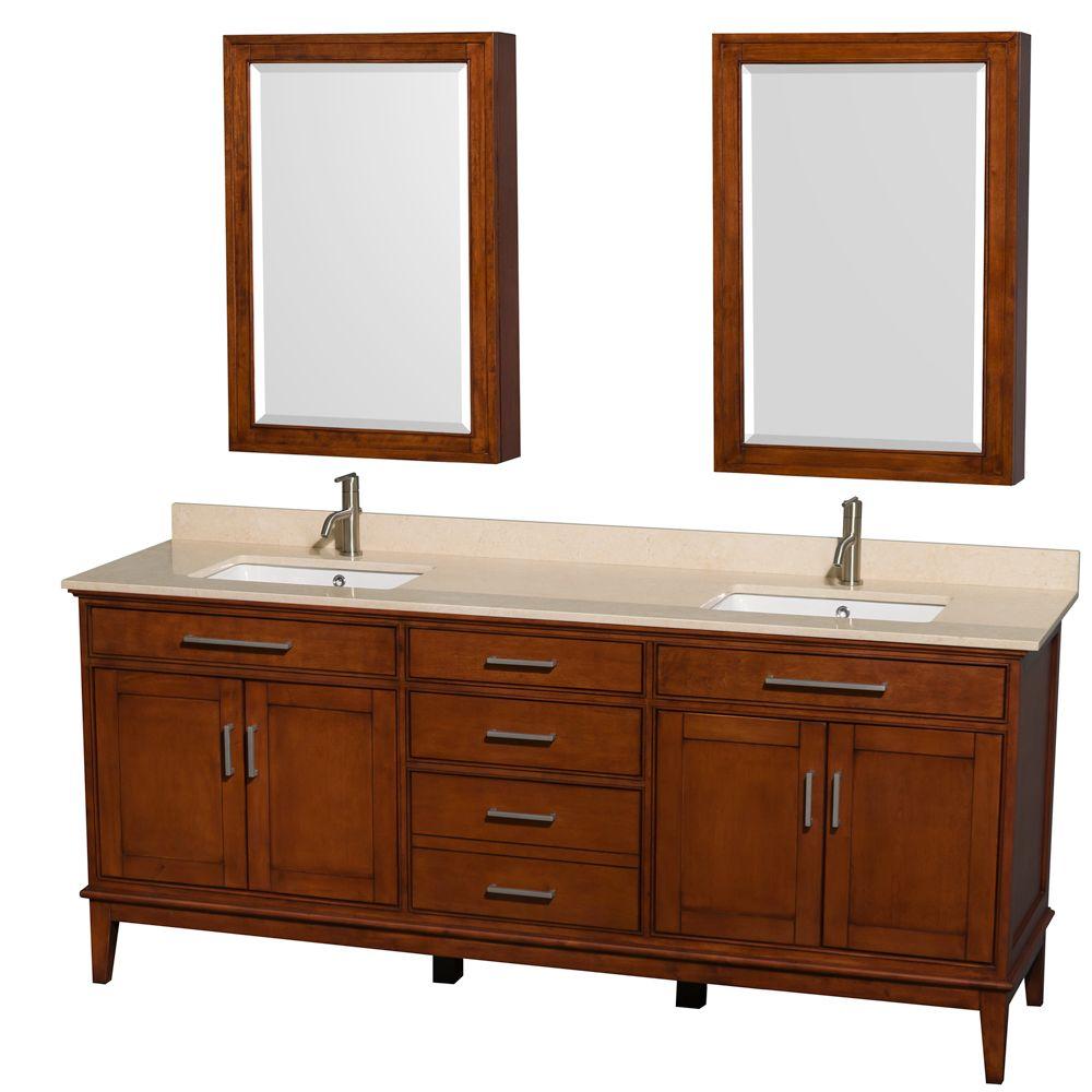 Wyndham Collection Hatton 80 In Vanity Light Chestnut With Wyndham Collection Hatton 80 In Vanity Light Chestnut With Marble Top Ivory