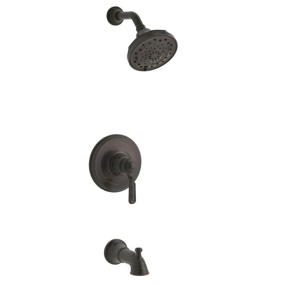 Kohler Worth 1 Handle 3 Spray Tub And Shower Faucet In Oil Rubbed