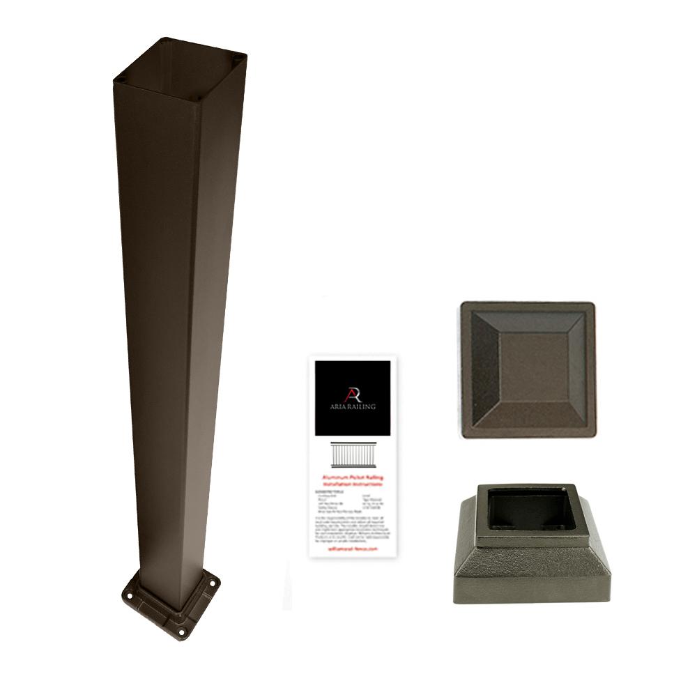Can You Powder Coat Aluminum >> Aria Railing 3 In X 3 In X 36 In Bronze Powder Coated Aluminum Deck Post Kit Can You Powder Coat Aluminum >> Aria Railing 3 In X 3 In X 36 In Bronze Powder Coated Aluminum Deck Post Kit