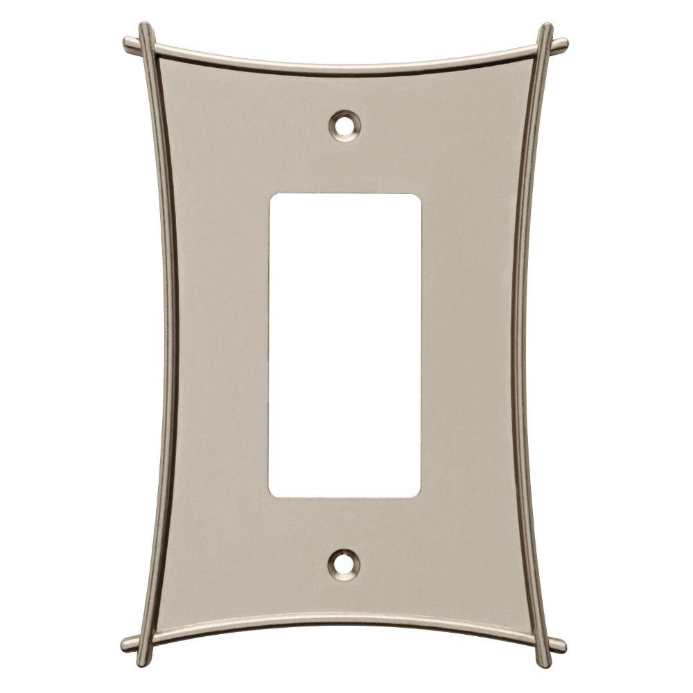 Liberty Bellaire Decorative Single Rocker Switch Plate, Satin Nickel