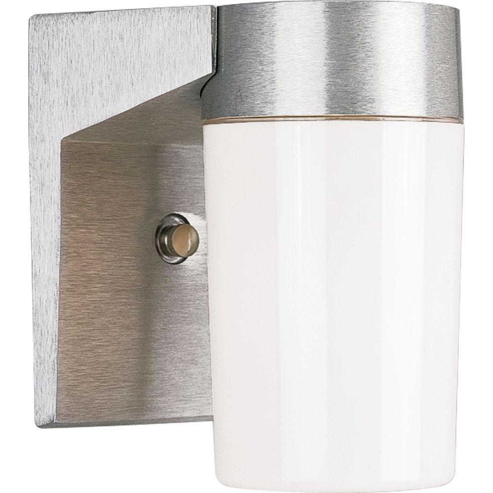 Aluminum Outdoor Wall Mounted Lighting The Hard Nox Collection 1 Light Outdoor Satin Aluminum Wall Lantern