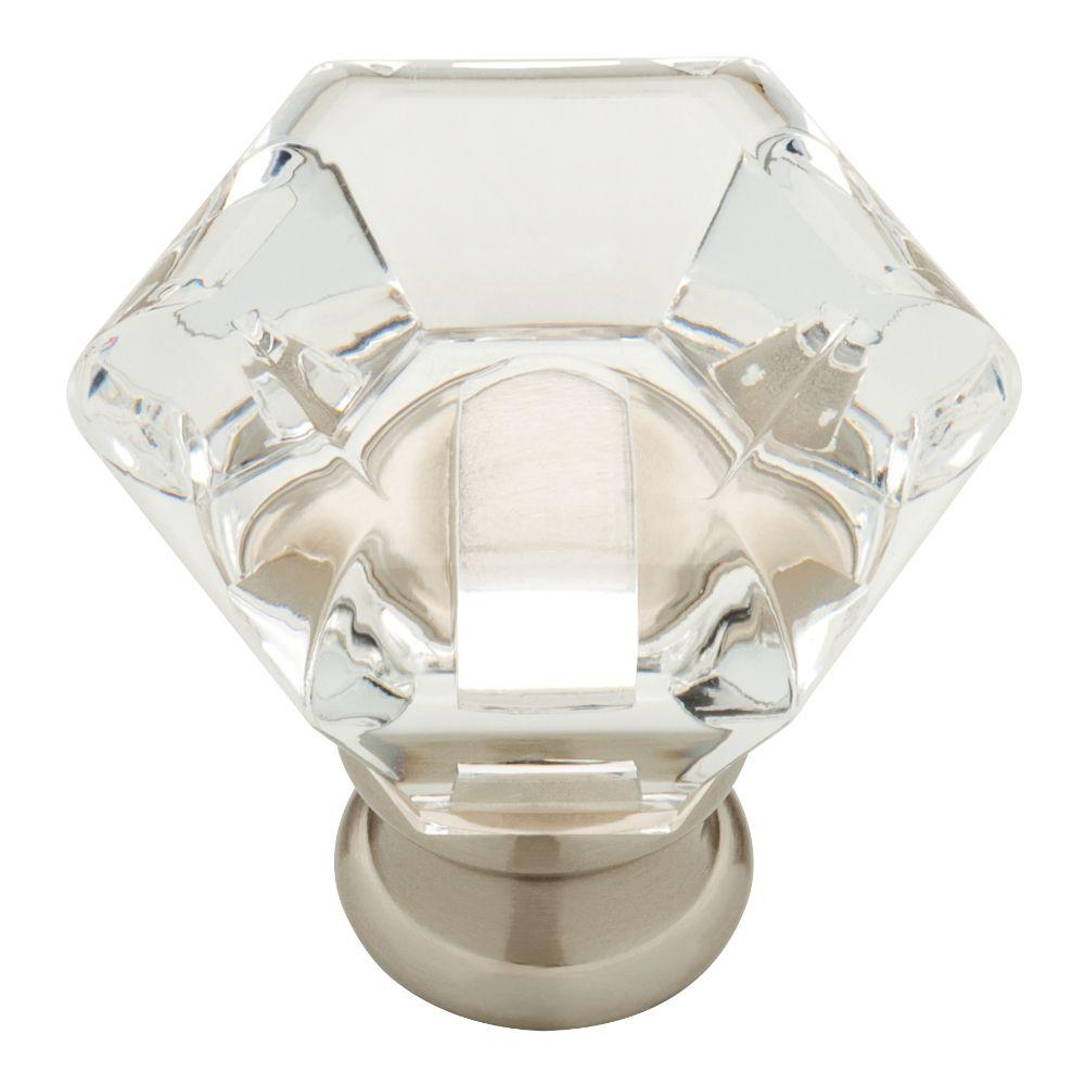 Liberty Modern Hexagon 1 3 4 In 45 Mm Satin Nickel And Clear