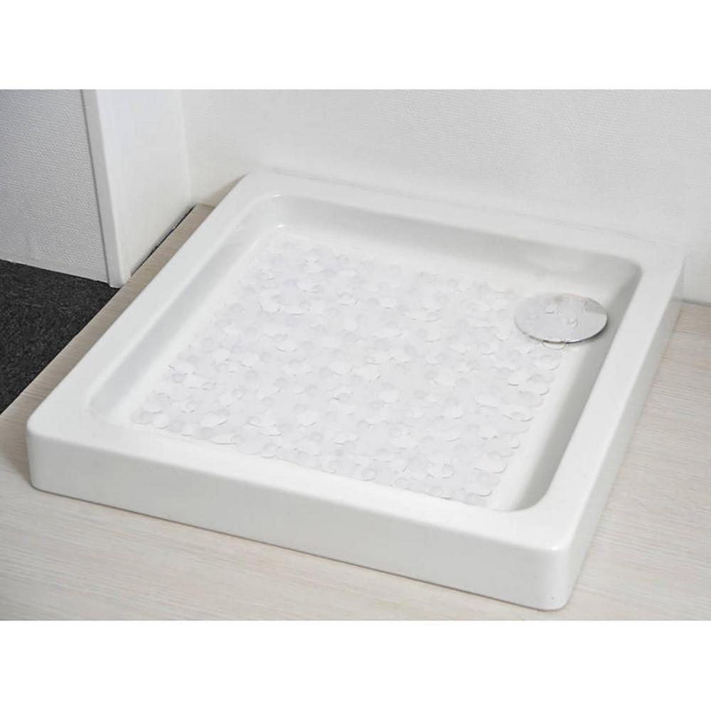 Clear 20 In W X 20 In L Non Skid Square Bath Shower Mat With