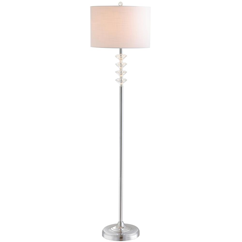 Jonathan Y Mia 60 5 In Clear Chrome Crystal Metal Floor Lamp