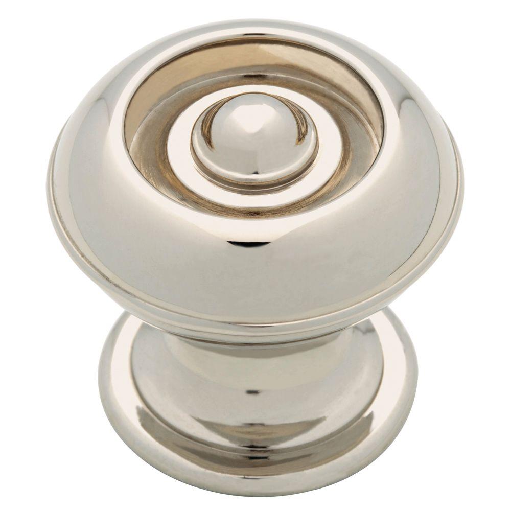 Martha Stewart Living 1 1 8 In Polished Nickel Button Cabinet Knob