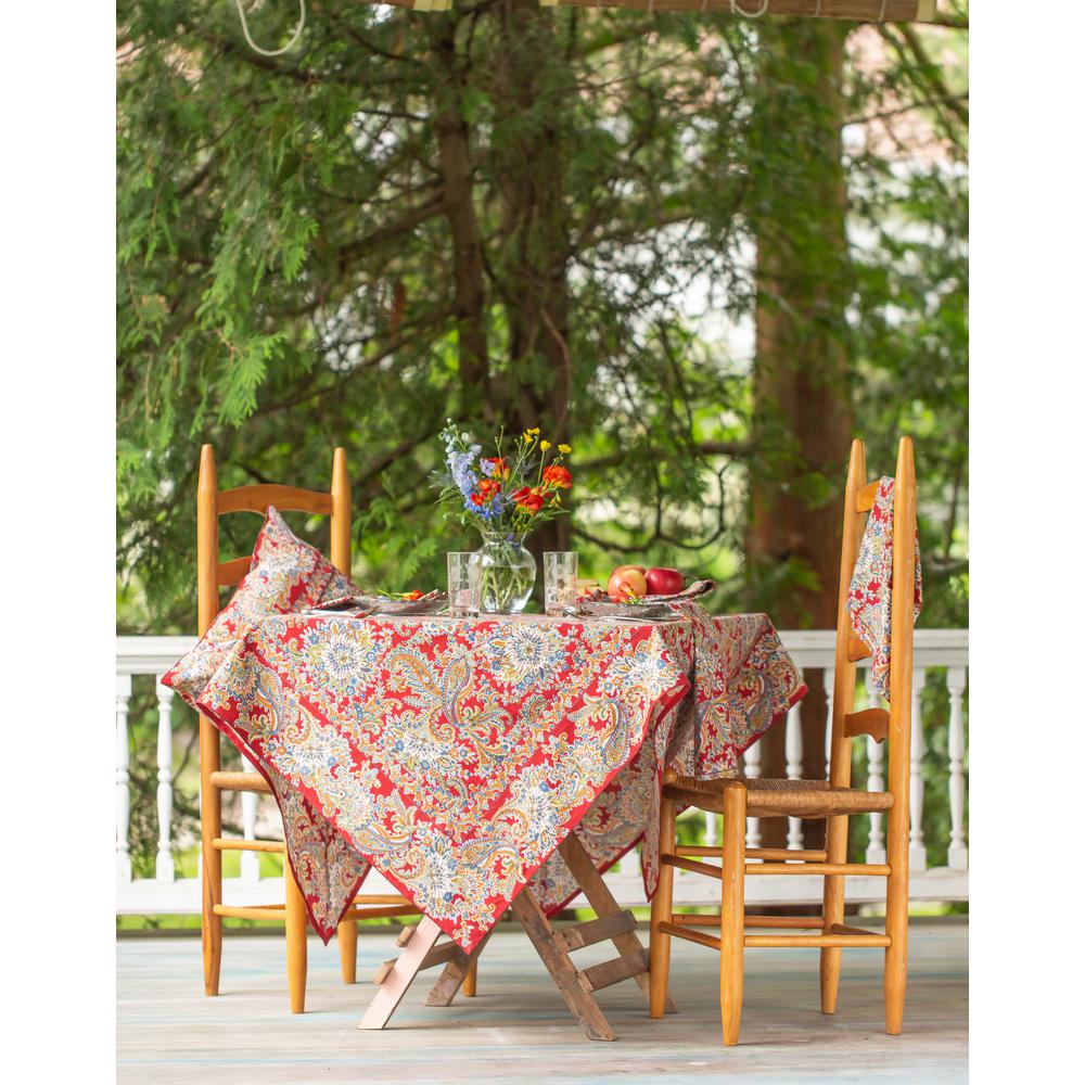 Rhapsody Red Paisley 88 Round Tablecloth