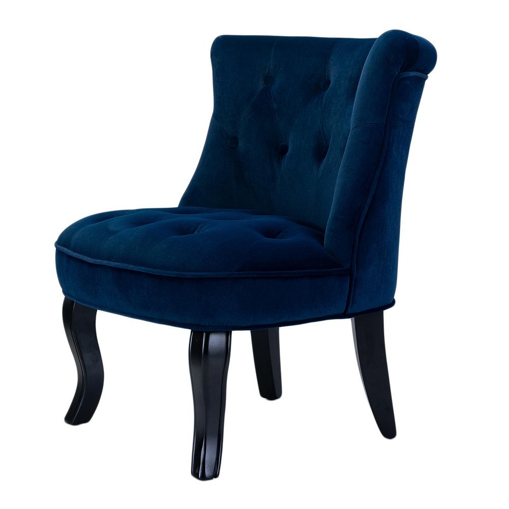 JAYDEN CREATION Jane Navy Tufted Accent Chair-MA3288-3-NAVY - The Home