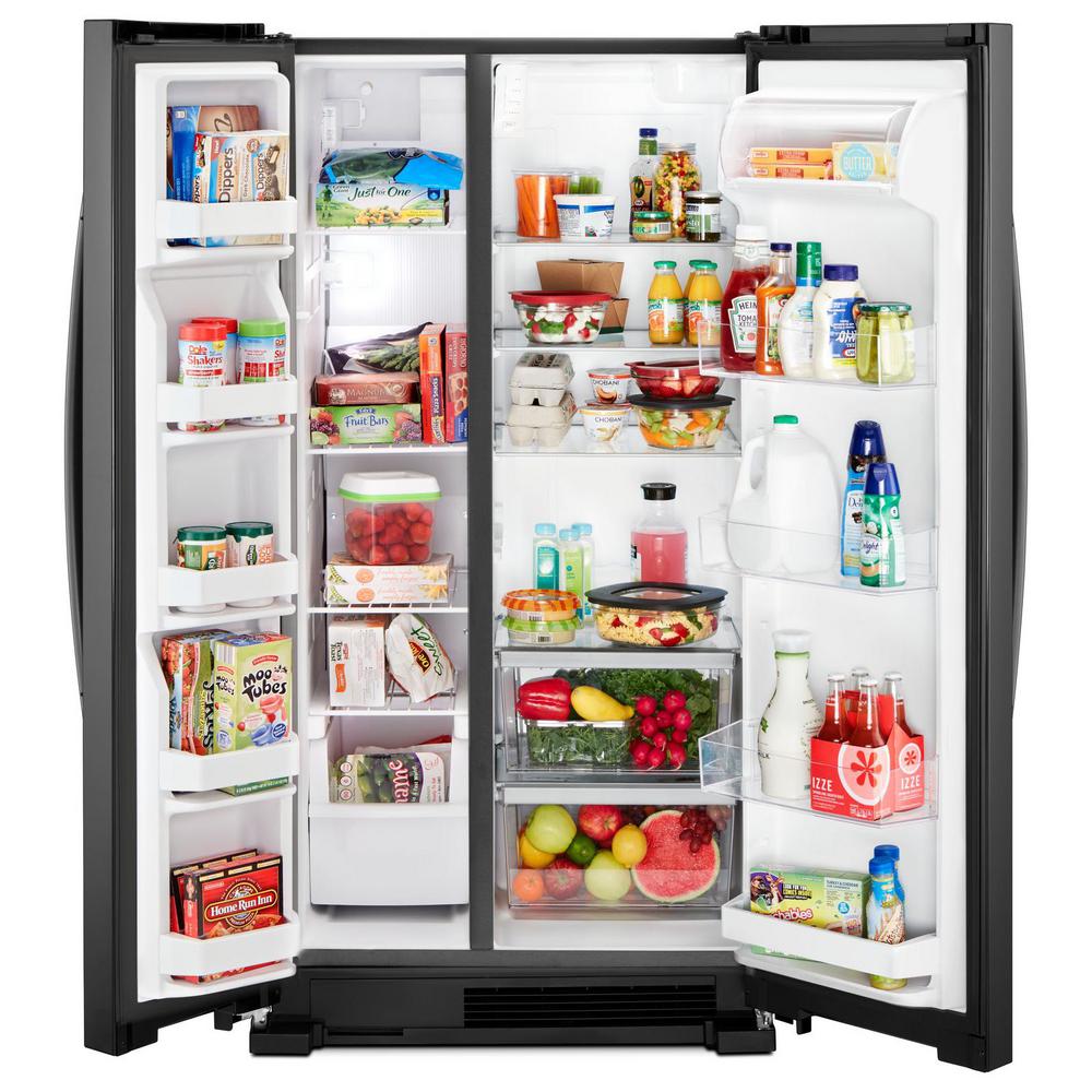 Black No Dispenser Without Ice Maker Side by Side Refrigerators