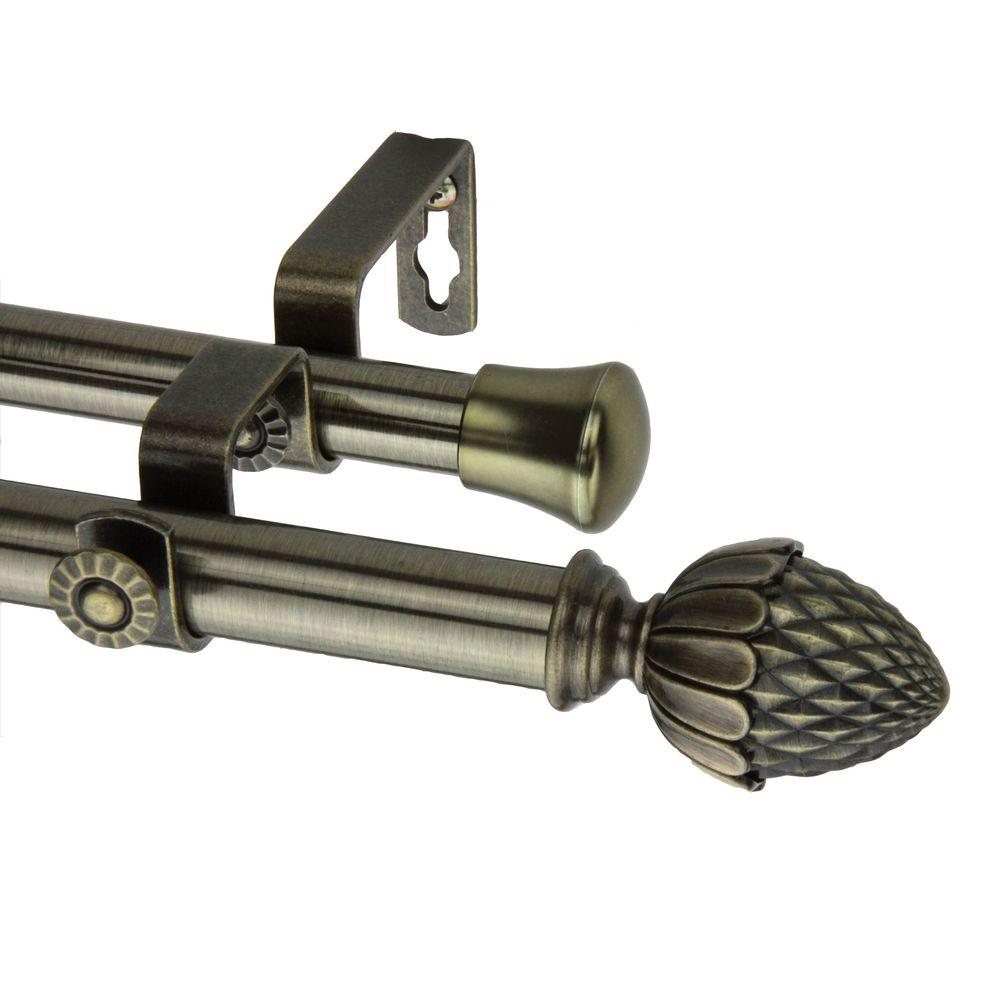 Rod Desyne 28 In 48 In Telescoping Double Curtain Rod In