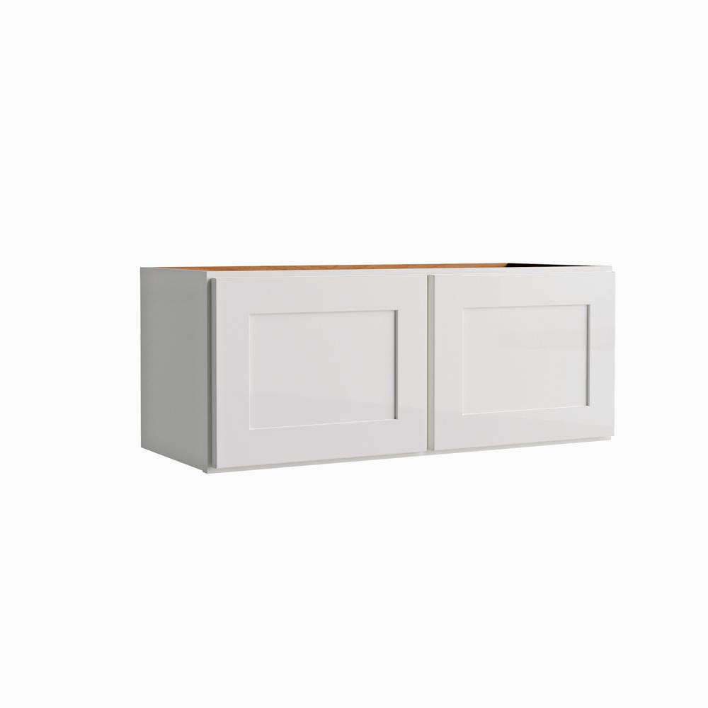 Hampton Bay Courtland Shaker Assembled 30 in. x 12 in. x 12 in. Stock Wall Kitchen Cabinet in Polar White Finish
