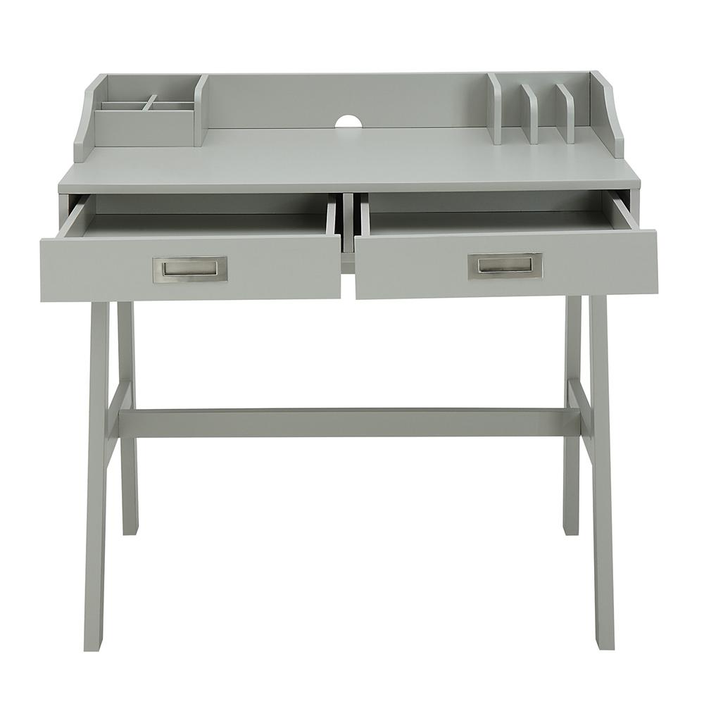 Usl 36 In London Grey Rectangular 2 Drawer Writing Desk With