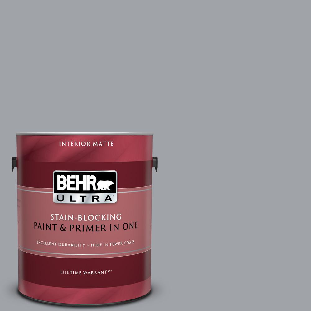 Behr Ultra 1 Gal N530 4 Power Gray Matte Interior Paint And Primer In One 175401 The Home Depot,Cooking Ribs On Gas Grill Then Oven