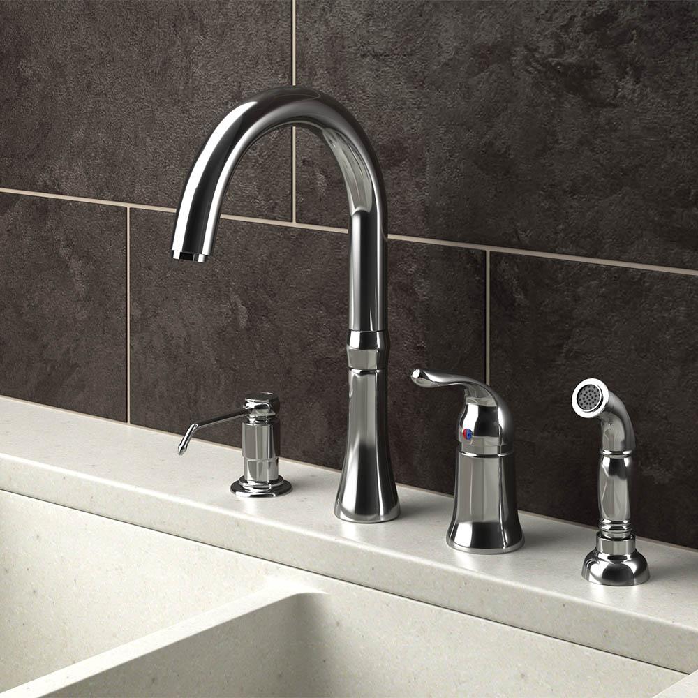 Chrome Single Handle 4 Standard Kitchen Faucets Kitchen Faucets