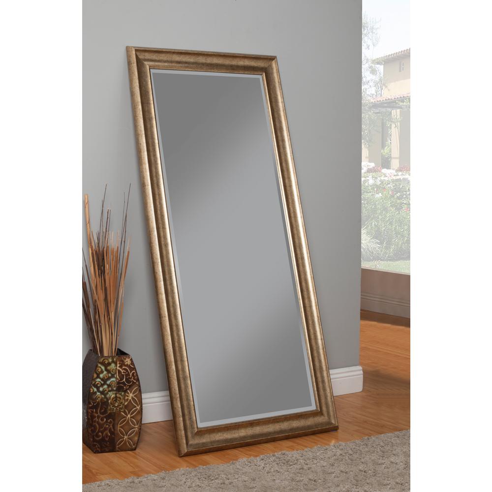 Sandberg Furniture Antique Gold Full Length Floor Leaner Mirror 14111