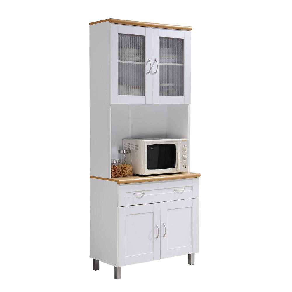 HODEDAH China Cabinet White with Microwave Shelf | Shop Your Way