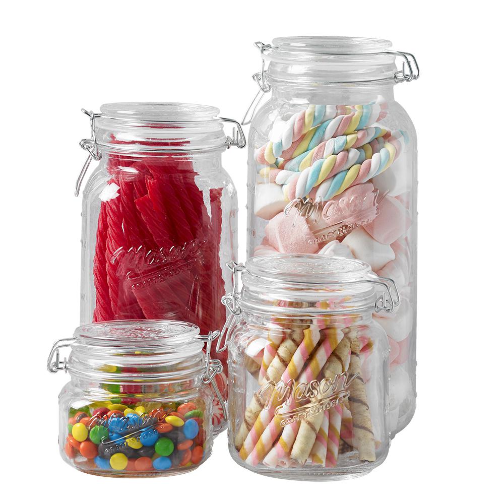 Mason Craft and More 4Piece Glass Jar Set TTUV0809 The Home Depot