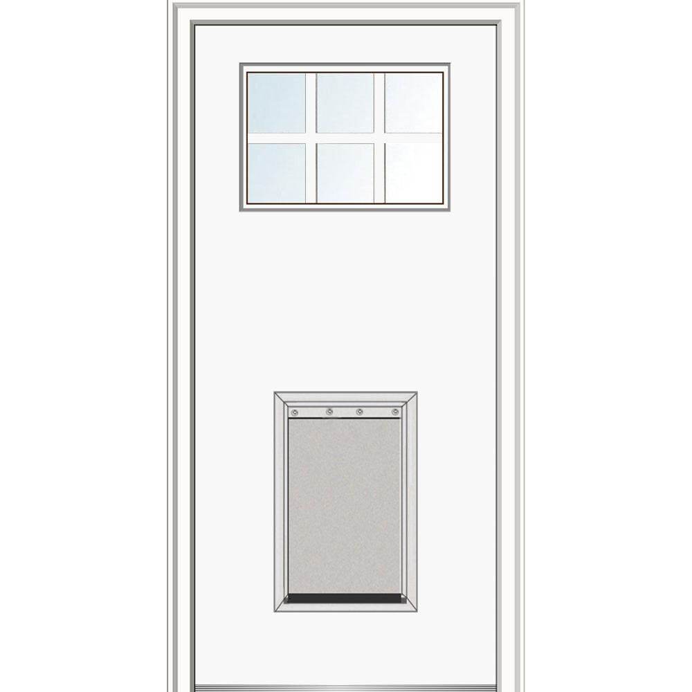 Mmi Door 32 In X 80 In Classic Left Hand 6 Lite Clear Painted