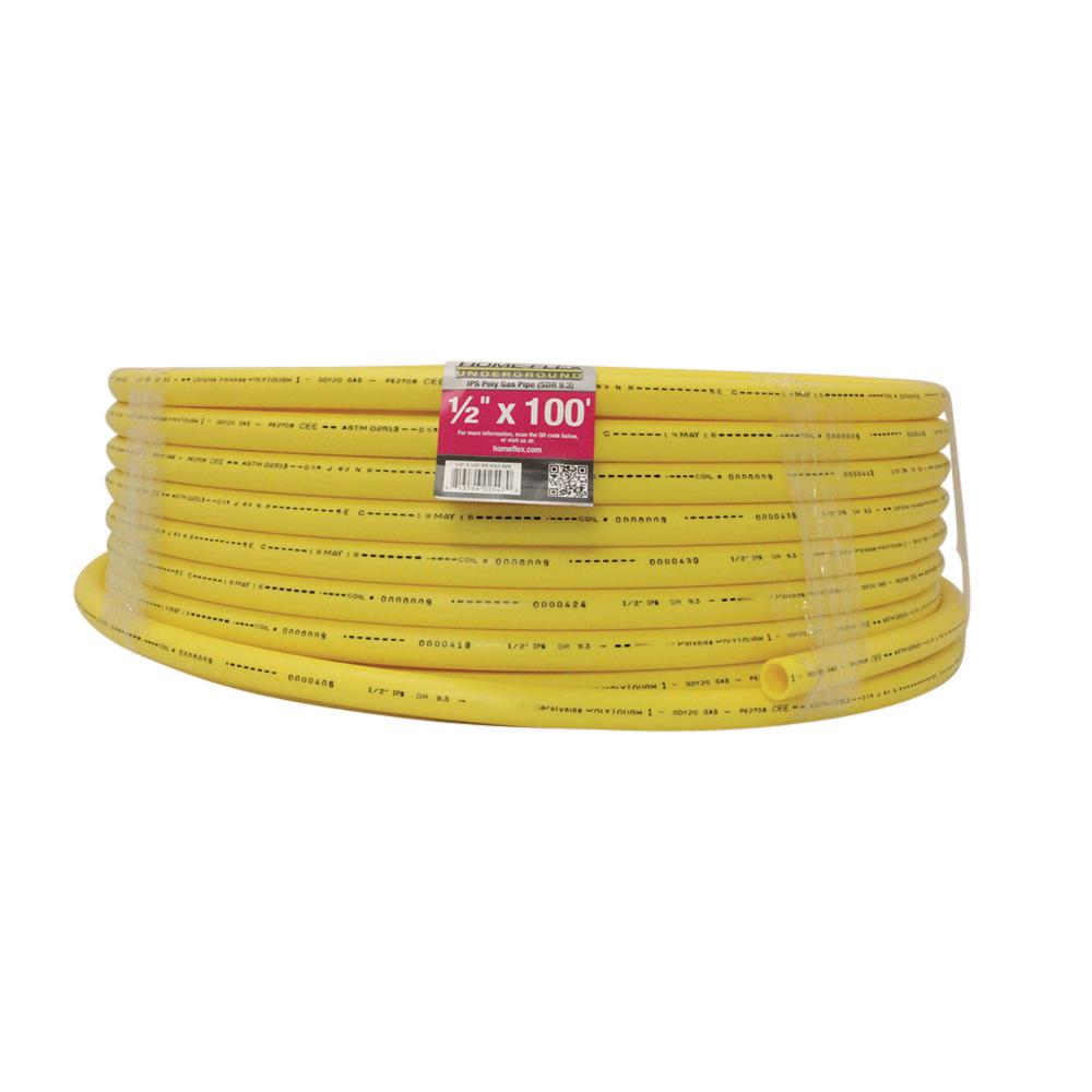 HOMEFLEX 1/2 in. IPS x 100 ft. SDR 9.3 Underground Yellow Polyethylene