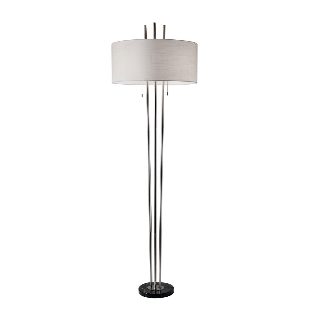 Adesso Anderson 71 In Brushed Steel Floor Lamp 4073 22 The Home