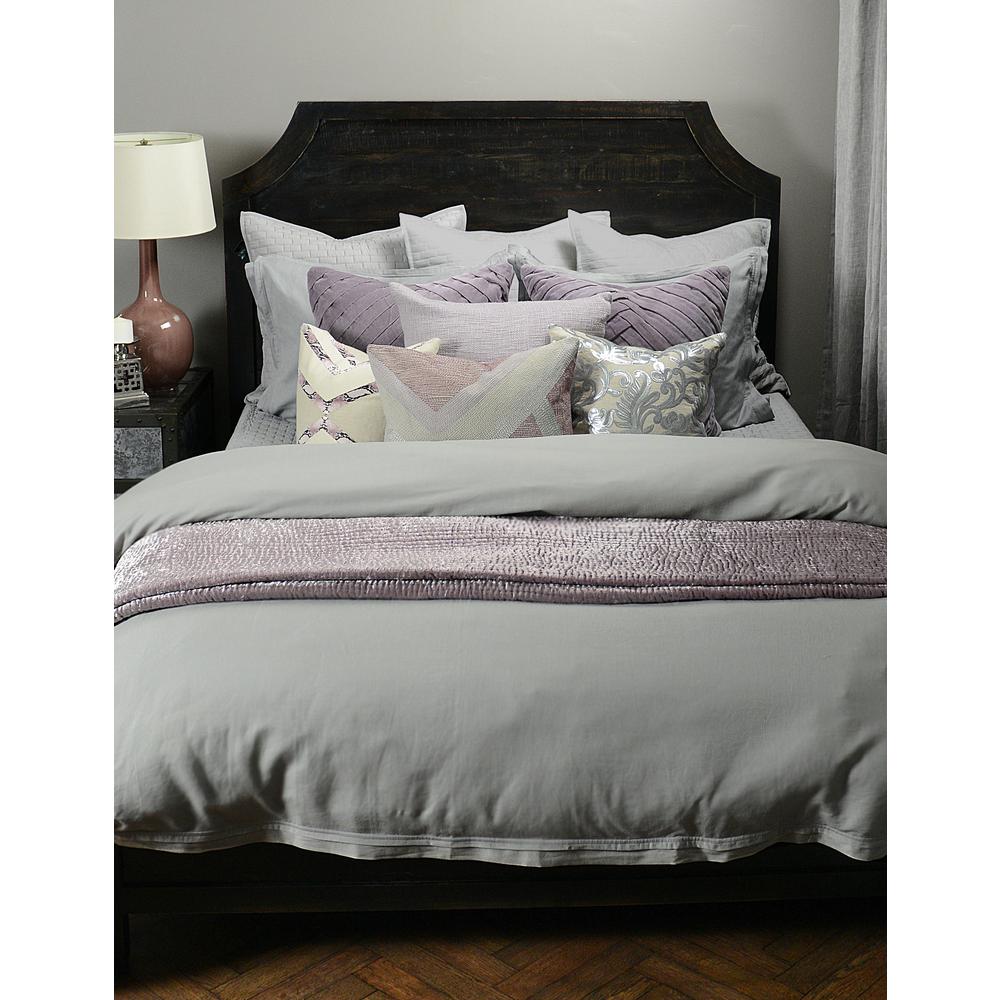 Harlow Gray Solid Queen Linen Duvet Cover V011494 The Home Depot