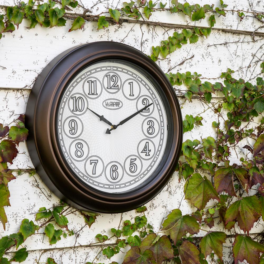 La Crosse Technology 18 In Indoor Outdoor Og Lighted Dial Wall Indoor Outdoor Og Lighted Dial Wall Clock In Antique