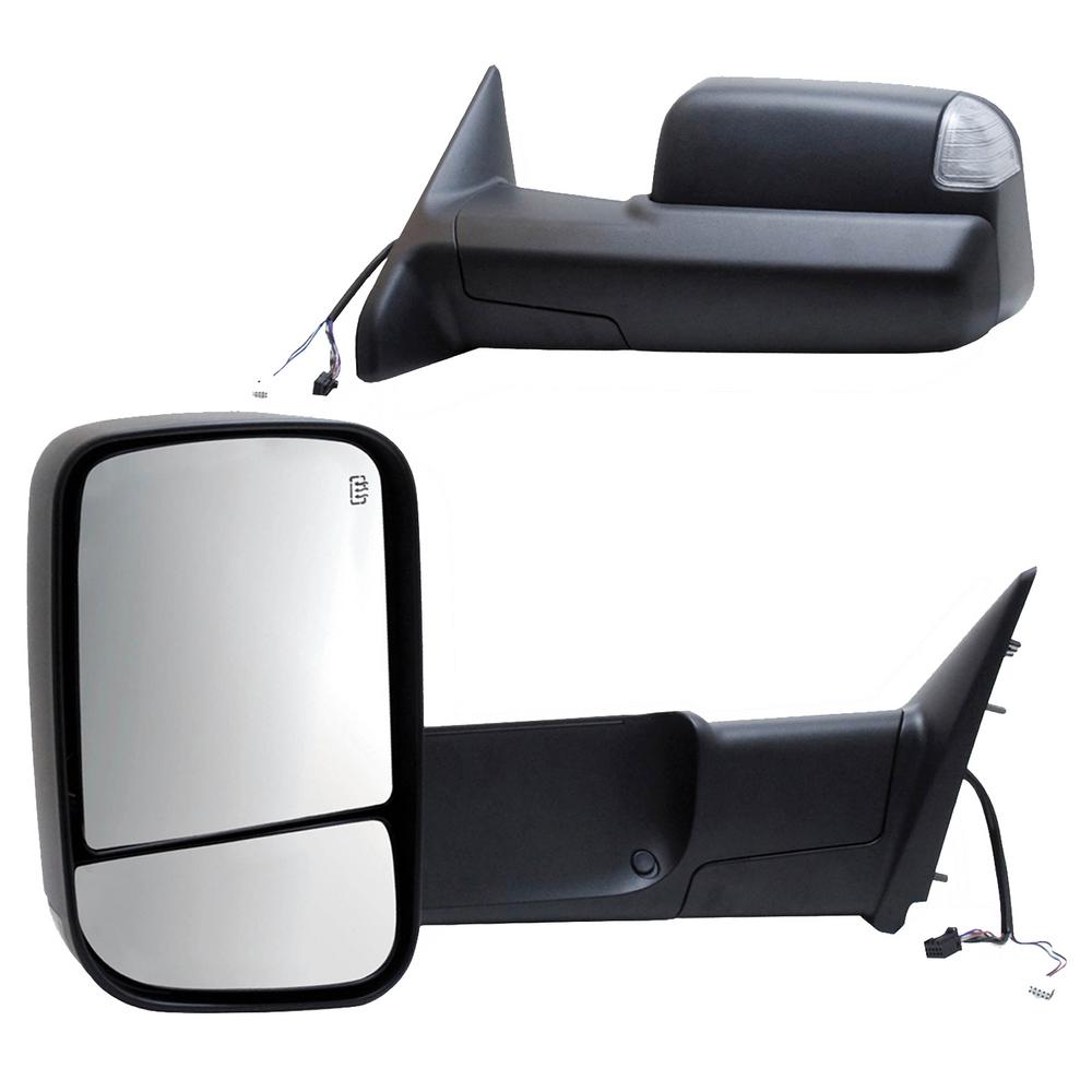 Towing Mirror Power Heated Turn Signal Textured Black Pair for Ford Super Duty