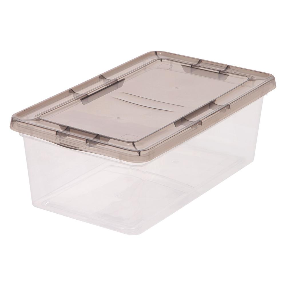 Iris 6 Qt Storage Box With Clear Gray Lid Pack